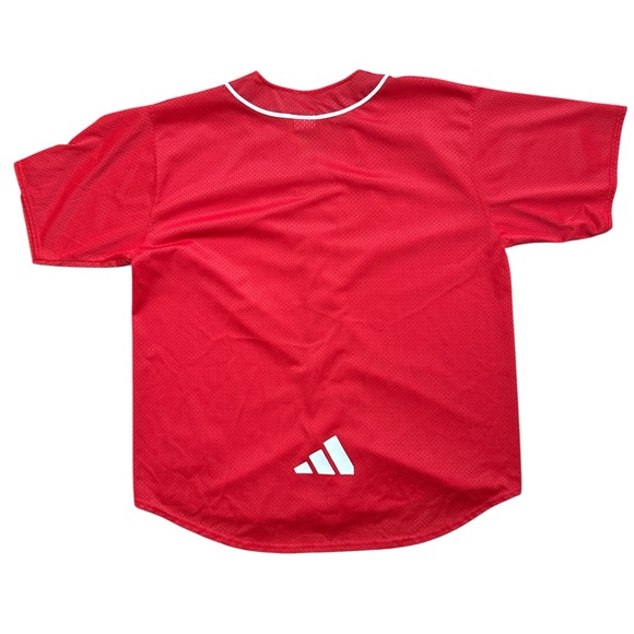 Vintage Adidas Team Men’s Baseball Jersey Size XL Back Logo Vented Red Y2K Sport - Picture 6 of 8
